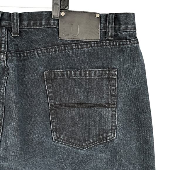 Linea Uomo Black Wash 5 Pocket Relaxed Fit Zip Fly Jeans Pants 46 x 30 - Picture 3 of 10